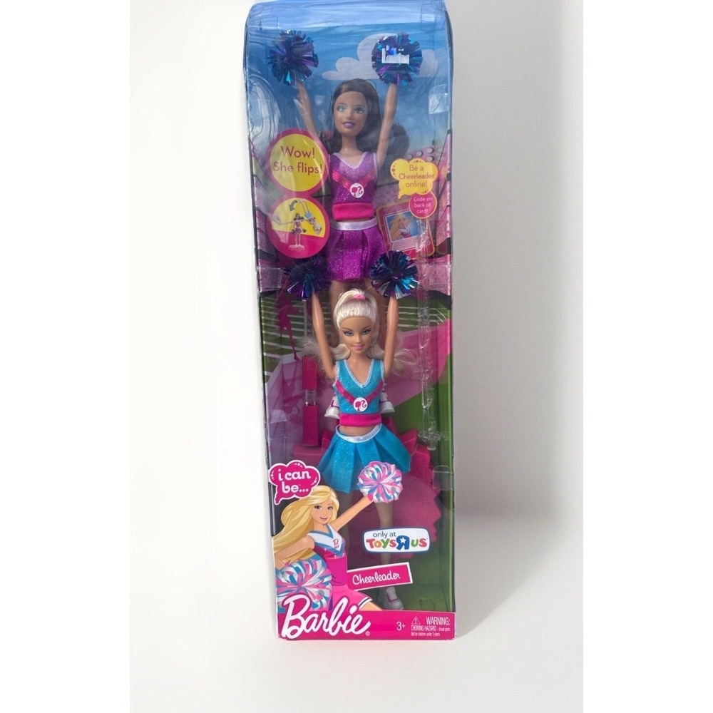 Vintage Mattel Barbie I Can Be A Cheerleader 2 Doll Set Toys R‎ Us Gift Set